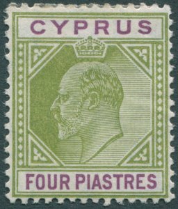 Cyprus 1905 4 pi olive-green & purple SG66 unused