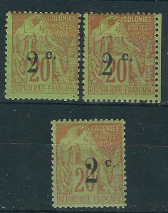 Reunion 53-55 MNH/MLH F/VF 1893 SCV $37.50