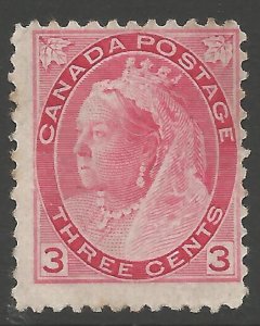 CANADA SG156 1898 3c ROSE-CARMINE UNUSED