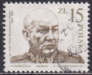 Poland 1987 Sc 2795 General Karol Swierczewski Walter Stamp Used