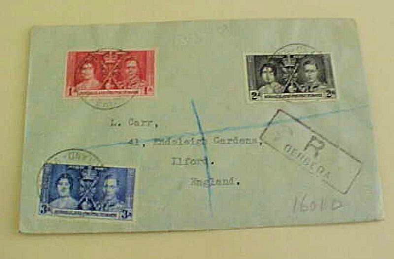 SOMALILAND CORANATION BERBERA 13 MY 1937 REGISTERED