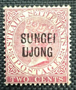 Malaya SUNGEI UJONG 1887 opt Straits Settlements QV 2c MH SG#42 M6202