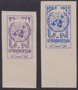 1953 Afghanistan U.N United Nations Day imperf set MNH Sc# 415 / 416 CV: $9.00