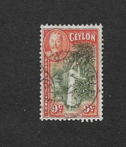 CEYLON 1935-36 KING GEORGE V 9C PICKING TEA USED