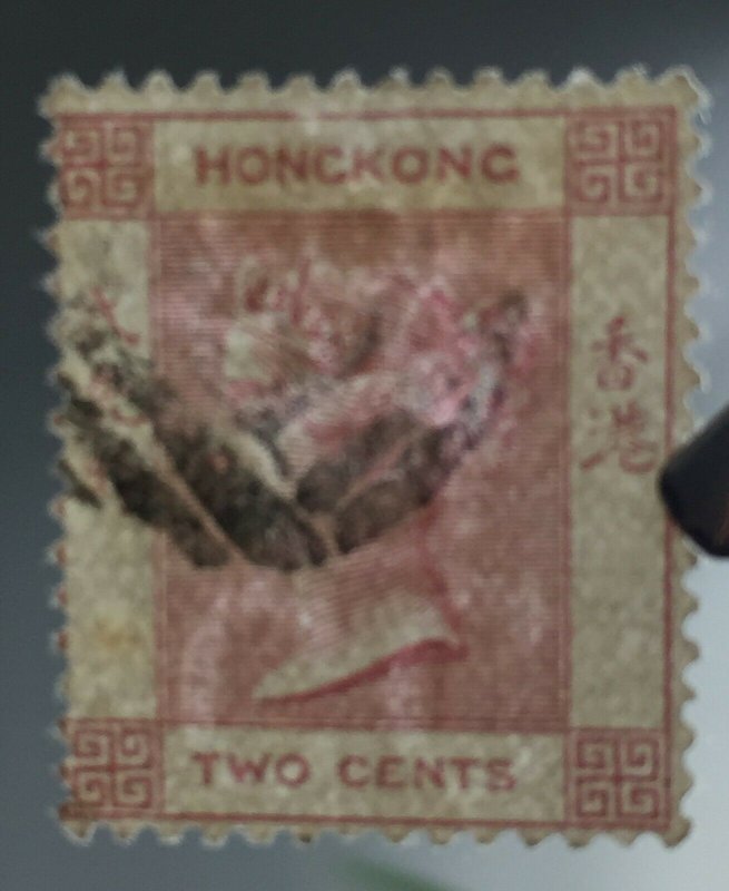 HONG KONG 1880 QV 2c Used wmk CC Rose SG#28 HK3758