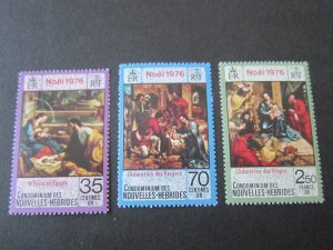 Fr. New Hebrides 1976 Sc 230-2 Christmas Religion set MNH