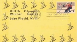 1796 15c 1980 WINTER OLYMPICS - Claude Ries - yellow