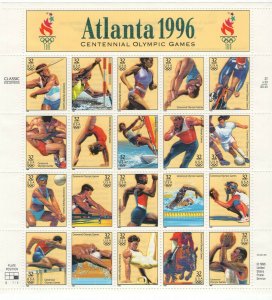 Scott 3068 - Atlanta 1996 Olympics. Sheet Of 20.  MNH. OG.  #02 3068sh20