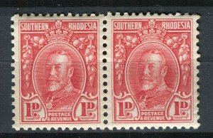 RHODESIA; 1930s early GV issue fine Mint hinged 1d. Pair