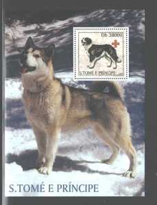 S.TOME E PRINCIPE, 2003 #1478 RED CROSS $ DOGS MNH