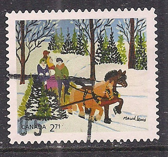 Canada 2020 $2.71 Christmas from booklet, Maud Lewis used ( F1219 )