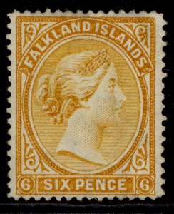 FALKLAND ISLANDS QV SG33x, 6d orange-yellow, M MINT. Cat £85. 