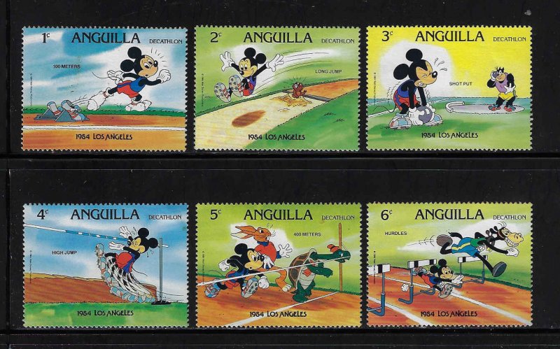 Anguilla #559-64 MNH; Short set of 6 - L.A. Summer Olympics (1984)