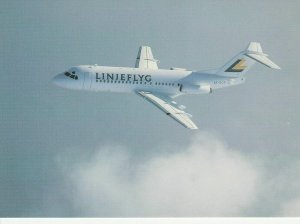 8109 Aviation Postcard LINJEFLYG FOKKER F28-4000.  Airlines-