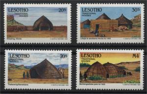 LESOTHO, TRADITIONAL HOUSES 1993	, MNH SET	