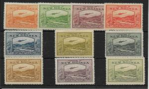 NEW GUINEA SG212/21 1939 AIRMAIL SET TO 1/= MTD MINT