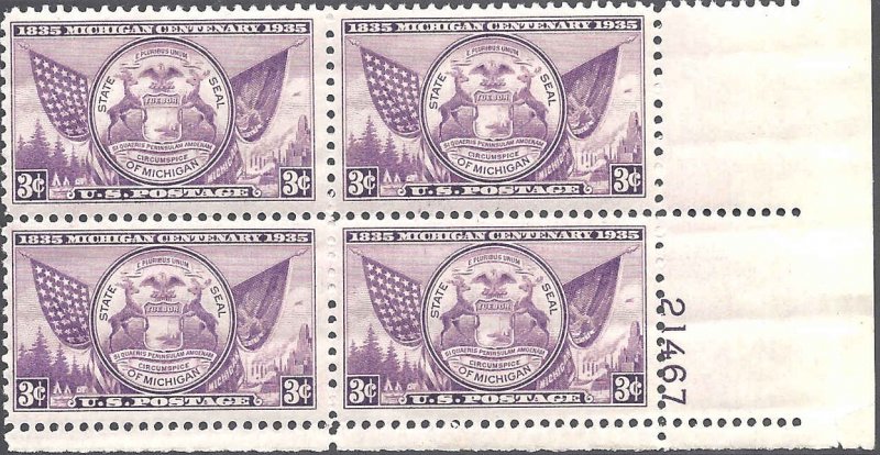 775 Mint,OG,NH... Plate Block of 4... SCV $2.25