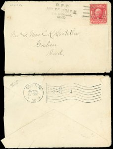 1904, JAN 25 DS, SMITHVILLE, OH Rural Free Delivery RFD, Type 2F 1 on Cover!