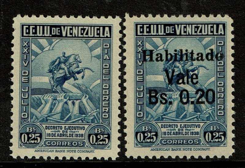 Venezuela SC# 344 and 387, 344 Never Hinged, 387 Lightly Hinged - S10970