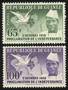 GUINEA Sc 173-74 F-VF/MNH- 1959 - Proclamation of Independence