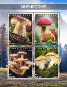 Sierra Leone - 2019 Mushrooms on Stamps - 4 Stamp Sheet - SRL191201a