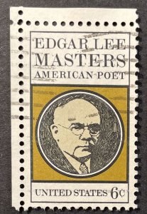 US #1405 Used F/VF 6c Edgar Lee Masters - American Poet 1970 [G4.3.1]