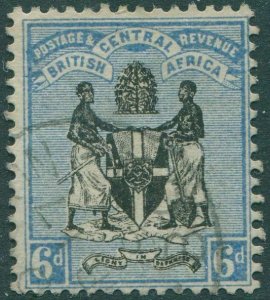 Nyasaland 1895 SG35 6d black and blue Arms FU