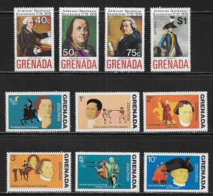 Grenada 628-635, C29-C32 U.S. Bicentennia set and s.s. MNH 2022 Scott c.v. $5.40