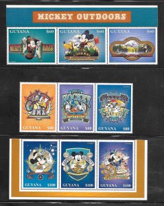 Guyana #3090-3092 MNH Disney's Mickey Mouse Outdoors (12266)