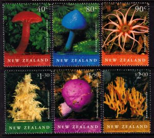 New Zealand 2002 Fungi Complete Mint MNH Set SC 1768-1773