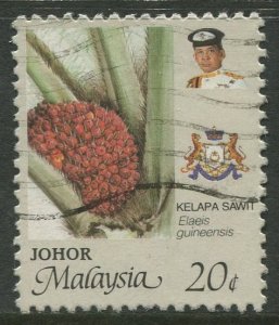 STAMP STATION PERTH Johore #195 Sultan Ismail Flowers Used 1986