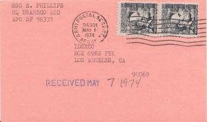 United States A.P.O.'s 4c Lincoln Prominent Americans (2) 1974 Army Postal Se...
