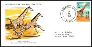 Niger 447 Giraffe WWF Typed FDC