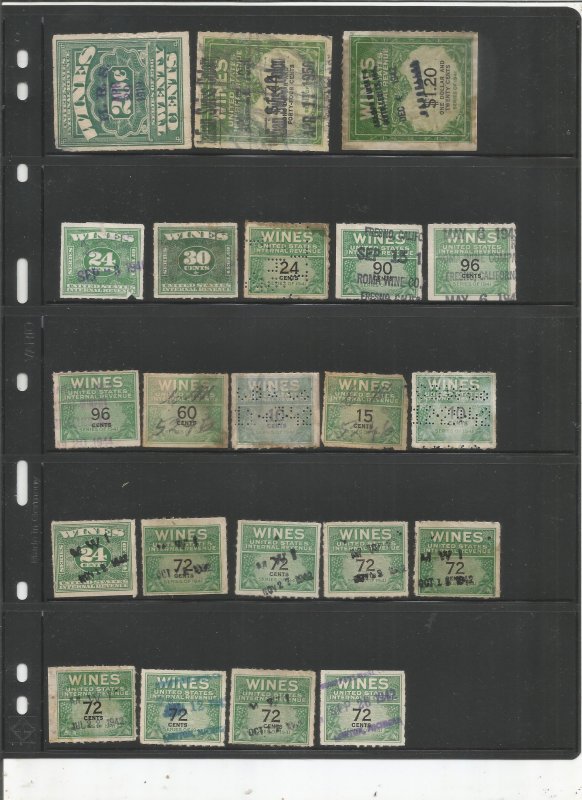 US WINE REVENUE STAMP COLLECTION