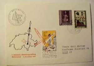 LIECHENSTEIN SWISS ROCKET LOCAL POST 5- NOV 1961