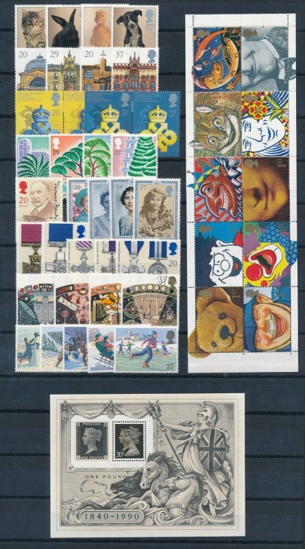 Great Britain Queen Elisabeth 1990 Complete Year Set commemorative issues MNH