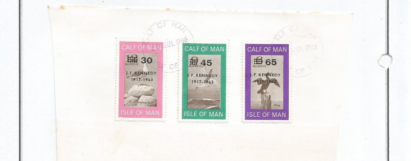 CALF OF MAN - 1966 - Kennedy o/p - Imperf Souv Sheets-Mint & Used Lightly Hinged