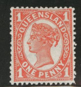 Queensland Scott 113 MH*  vert crease 1897 collectors  mark