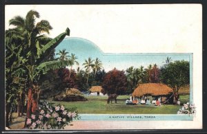 TONGA Stationery ILLUSTRATED Postcard Nukuʻalofa *Native Village* PPC MA588