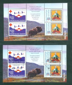 Greenland. 1993. 2 Souv. Sheet. MNH + Cancel. Sc#. B18a. Scouts + Red Cross