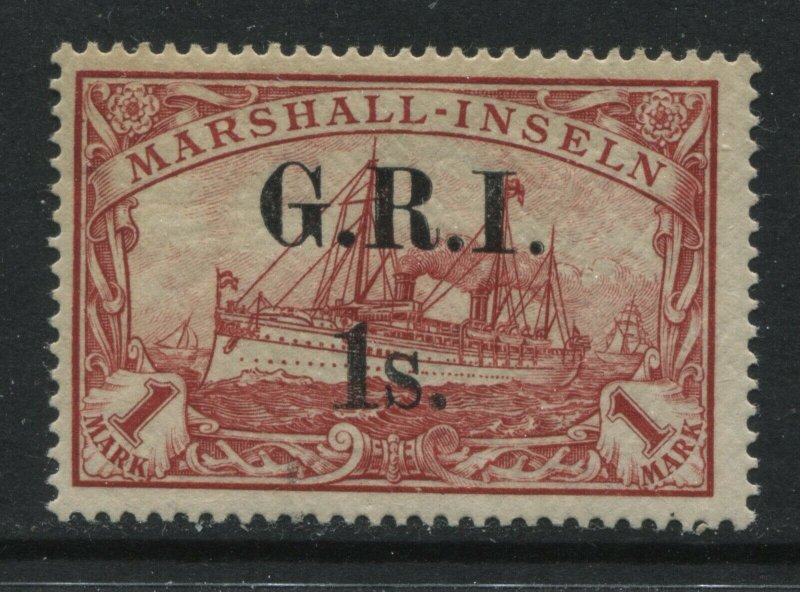 New Britain, G.R.I. 1s. overprinted on Marshall Islands 1 mark mint o.g. hinged