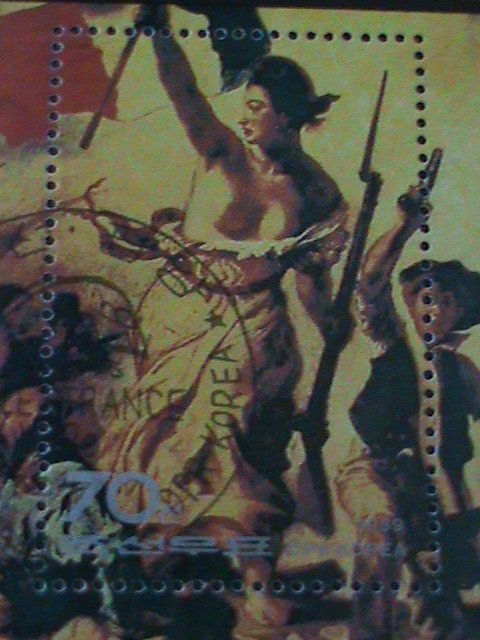 ​KOREA- PHILEX FRANCE'89 STAMP SHOW-FAMOUS NUDE ARTS PAINTING- CTO S/S-VF