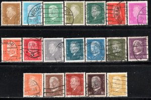 Germany Reich Scott # 366 - 384, used, cpl set