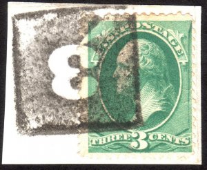 1881 US, 3c, George Washington, Sc 207, Numeral Fancy cancel