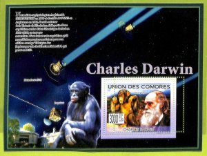 A0309 - COMORES Comoros - MISPERF 2009  stamp SHEET: Science NATURE : Darwin