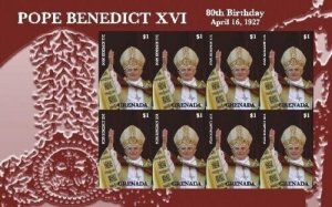 Grenada - 2007 - Pope Benedict XVI 80th Birthday - Sheet Of 8 - MNH