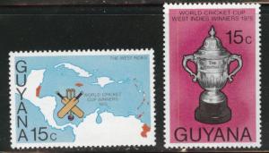 GUYANA Scott 243-244 MNH** Cricket set