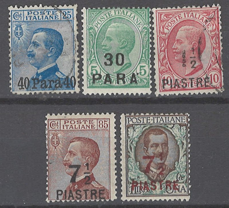 COLLECTION LOT # 2115 ITALY OFFICES IN TURKEY 5 STAMPS 1908+ CV+$29