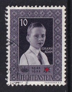 Liechtenstein  #293  used  1956  prince 10rp