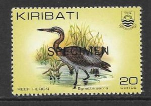 KIRIBATI SG171s 1982 20c BIRD SPECIMEN MNH